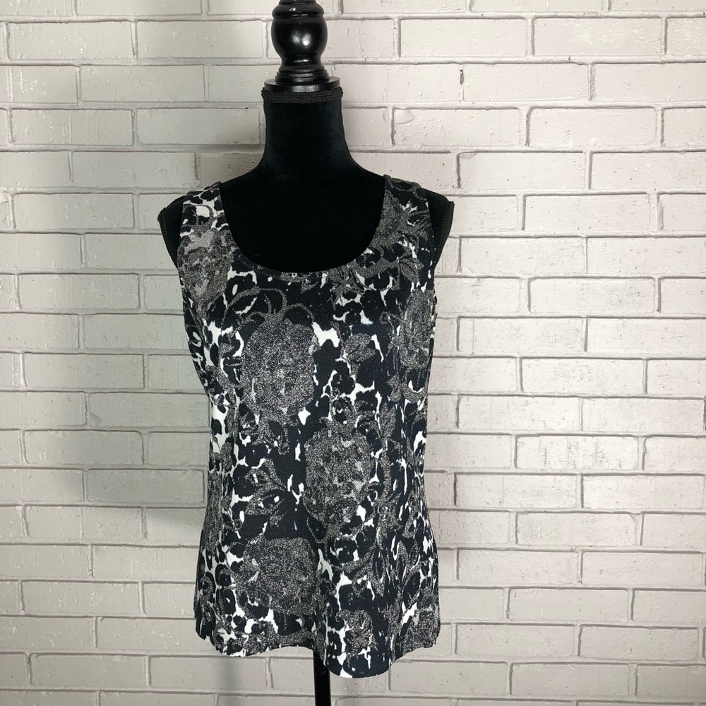 St. John Scoopneck Leopard Print Shell Knit Top - Picture 1 of 8